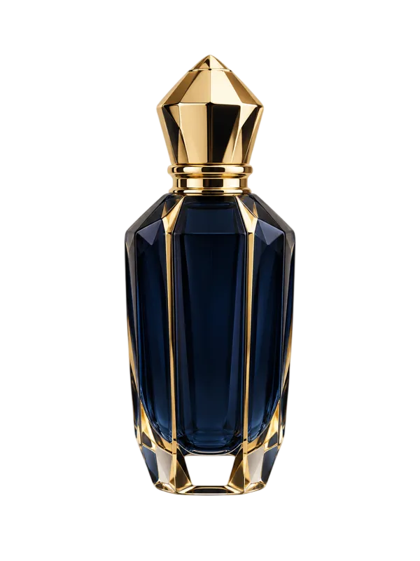 Luksuzni arapski parfem — navy flaša sa zlatnim čepom